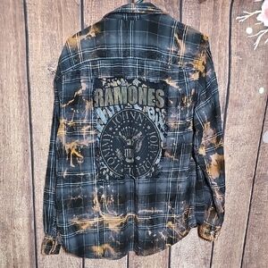 UNISEX RAMONES FRINGED FRAME FLANNEL SM-XXL